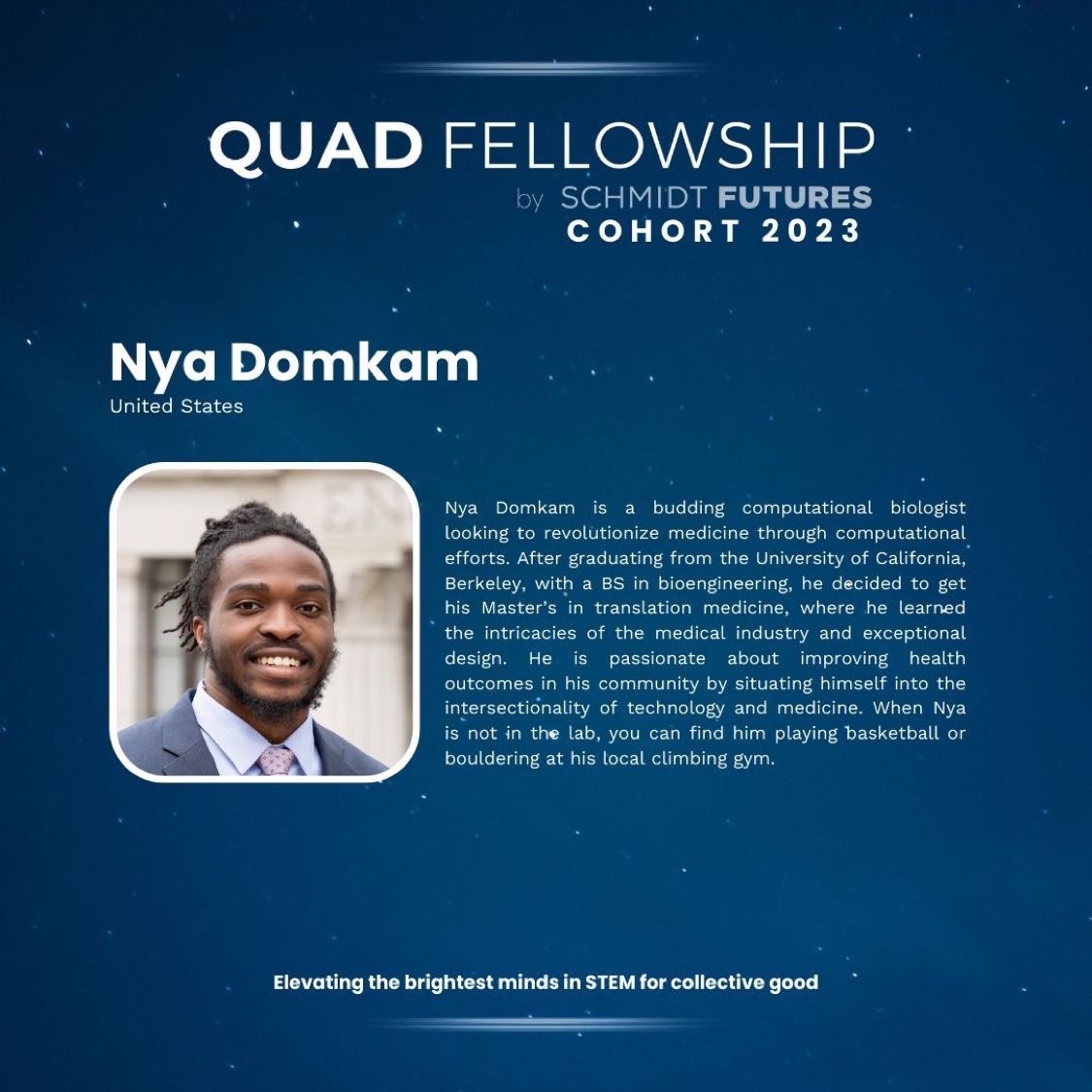 Nya will be joining the inaugural 2023 quad fellow cohort! Congratulations Nya!